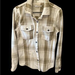 O'Neill Cream and Brown Checkered Button-Down Shirt